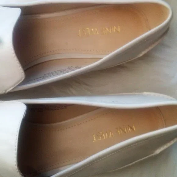 New Nine West Cream Patent Flats Loafer Slip On Shoes  Women's Size 9M - Picture 7 of 11
